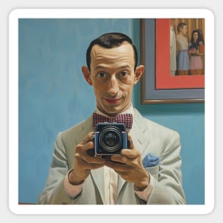 pee wee herman taking picture, Paul Reubens Sticker